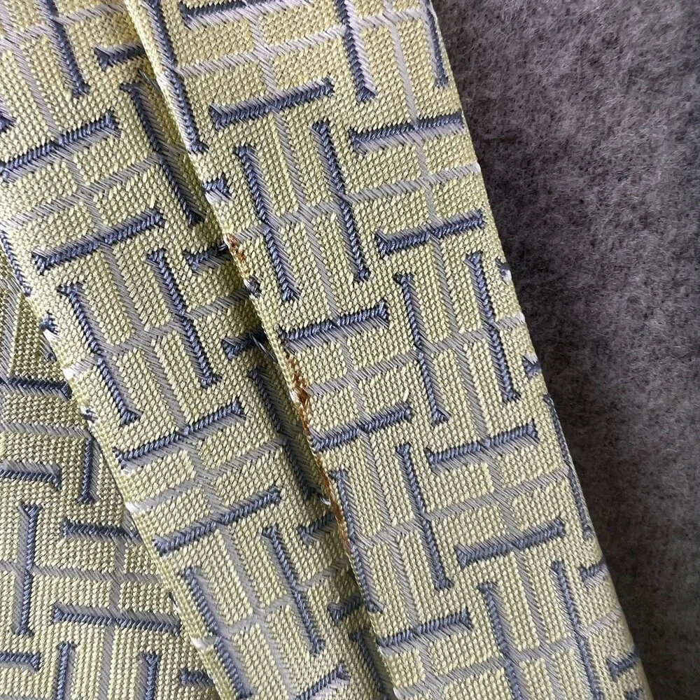 Giorgio Armani Neck Tie Mens One Size Yellow Silk Geometric Formal 4